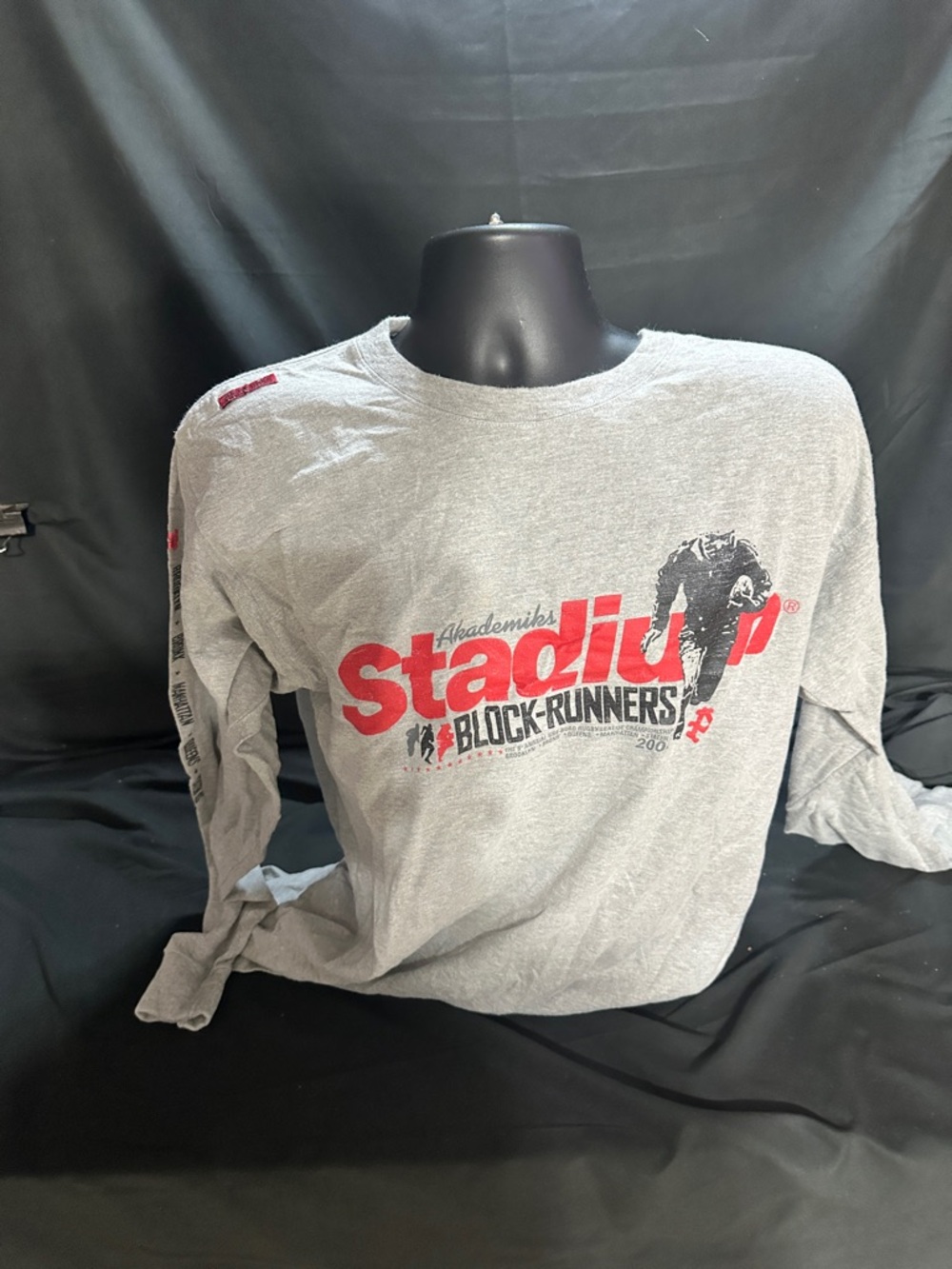 Akademiks Stadium Block-Runners Grey Long-Sleeve Shirt-size XL-#565